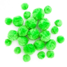 Pompony akrylowe mix zielone 24 szt. (KSPO-015)