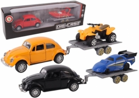 Samochód z przyczepą letnie aktywności metal mix