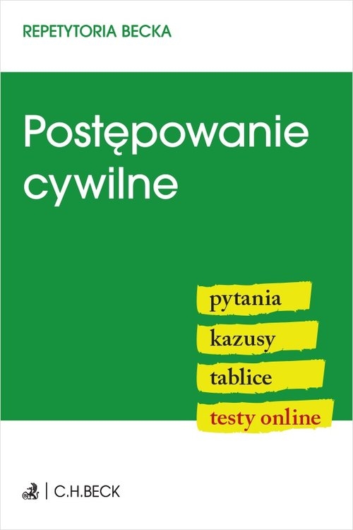 Postępowanie cywilne. Pytania. Kazusy. Tablice. Testy online