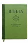 Biblia Pierwszego Kościoła jasno-zielona z paginatorami i suwakiem