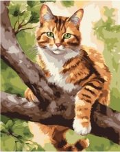 Malowanie po numerach - Łowca na drzewie, 40x50cm