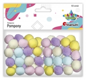 Pompony Titanum Craft-Fun Series Pastelowe poliestrowe mix 60 szt