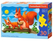 Puzzle 30 konturowe: Squirrel Mom and her Baby