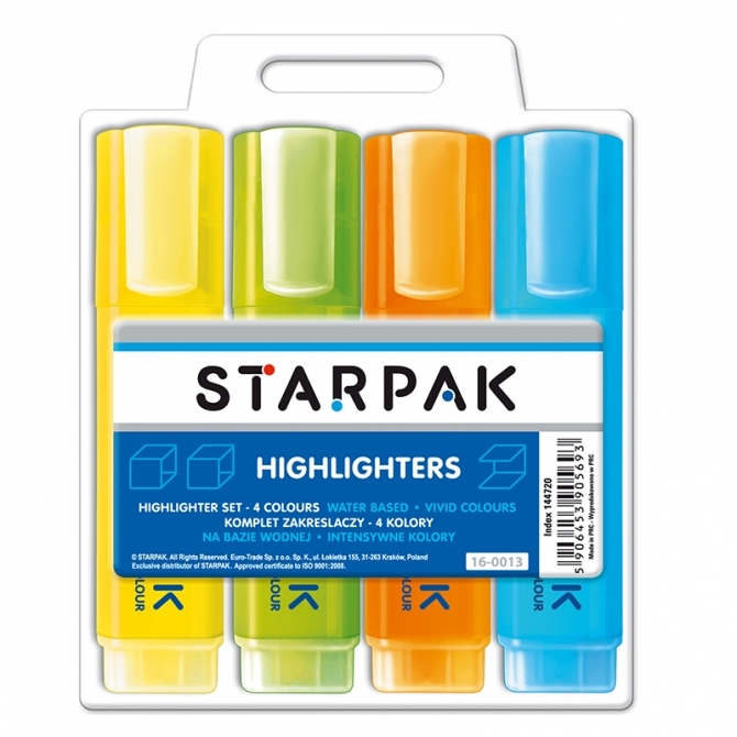 Zakreślacze Starpak, 4 kolory (144720)