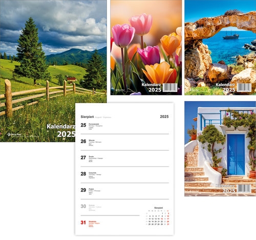 Kalendarz biurkowy pionowy 2025 Panta Plast Mix wzorów
