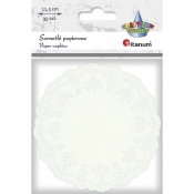 Serwetki papierowe okrągłe 11,5cm/35 szt. - białe (417867)