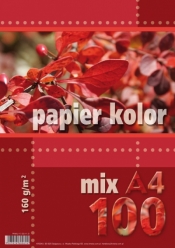 Kreska, Papier kolorowy A4, 100 kartek, 160 g/m2, wielokolorowy