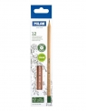 Ołówek sześciokątny MILAN NATURAL HB z gumką, 12 sztuk