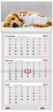 Kalendarz 2023 Trójdzielny LUX Pies i Kot