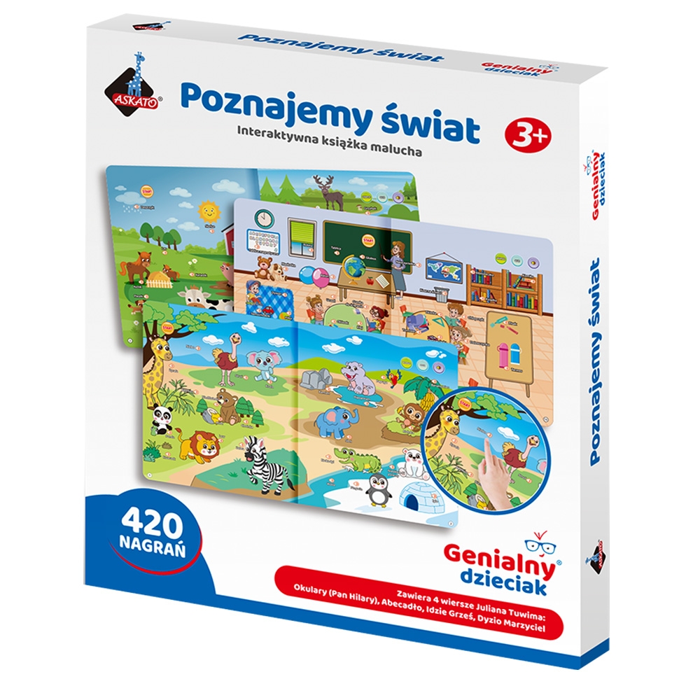 <img src='https://webimage.pl/pics/695/0/d910695_1.jpg' style='height:440px' /> Genialny Dzieciak, Interaktywna książeczka - Poznajemy świat