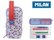 Multipiórnik MILAN owalny z 4 piórnikami NET & LIT niebieski