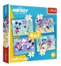 Puzzle 4w1 Zabawne zdarzenia Myszki Miki
