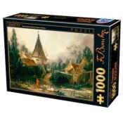 Puzzle 1000: Krajobraz z wioską, Francois Boucher
