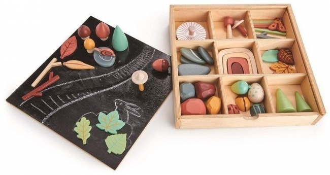 Skrzynka kreatywna drewniana - Leśne skarby