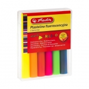Plastelina Herlitz, 6 kolorów - fluorescencyjna