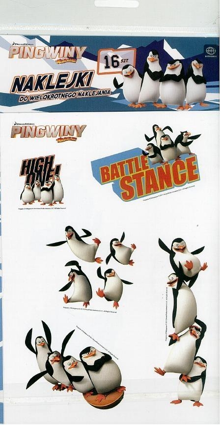 Naklejki A5 kpl 4 arkusze Pingwiny Movie