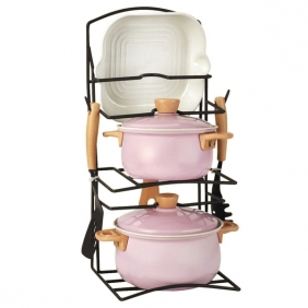 Zestaw garnków metalowych na stojaku, 8 el. (128696)