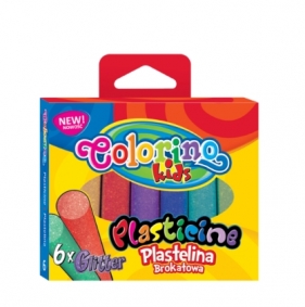 Plastelina Colorino Kids brokatowa, 6 kolorów (42697PTR)