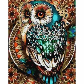 Malowanie po numerach - Sowa ornament 40x50cm