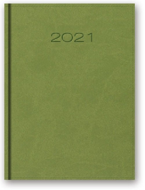 Kalendarz 2021 A5, dzienny oprawa vivella, jasnozielony 