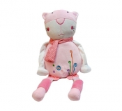 Kot Figuś siedzący różowy 30cm