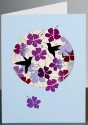 Karnet PM669 wycinany + koperta Hibiskus i kolibry