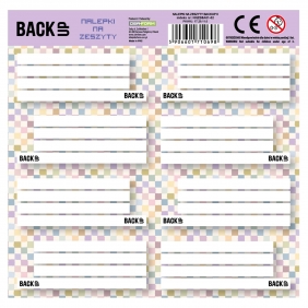 Nalepki na zeszyty Backup 8A01, 1 blister