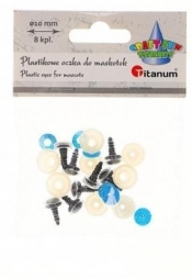 Oczy do maskotek plastikowe 10mm z mocowaniem 8szt