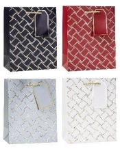 Torebka ozdobna 26x32x10cm hot-stamp mix ROZETTE