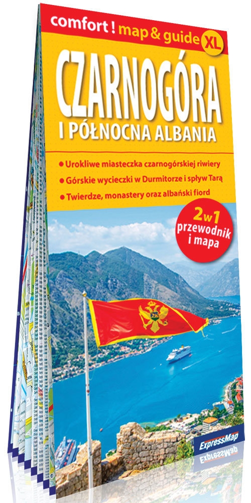 Czarnogóra i północna Albania laminowany map&guide XL 2w1: przewodnik i mapa