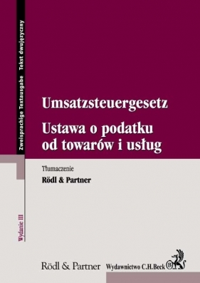 Ustaw o podatku od towarów i usług Umsatzsteuergesetz - <br />