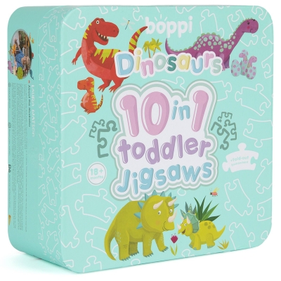 <img src='https://webimage.pl/pics/698/5/d5060459745698.jpg' style='height:440px' /> Puzzle progresywne Boppi 10w1 Dinozaury 30 elemenetów