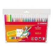Flamastry Trio A-Z 20+4 kolory etui STABILO
