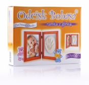 ODCISK BOBASA - ramka z glinką BIAŁA
