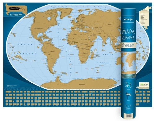 Świat mapa zdrapka 1:50 000 000