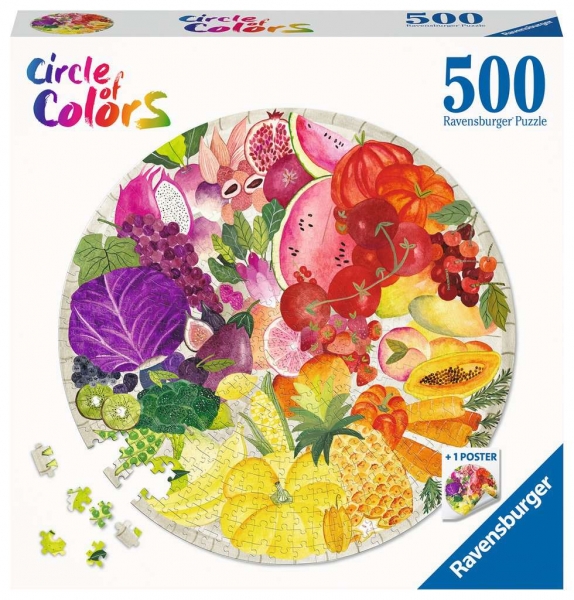 Puzzle 500: Paleta kolorów. Owoce i warzywa (17169)