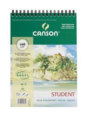 Blok rysunkowy Canson A5 30ark. 160 g, na spirali (6666183)