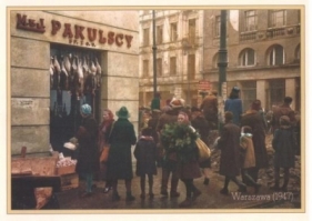 Pocztówka Warszawa 1947 Sklep kolonialny