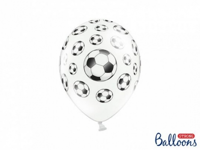 Balon gumowy Partydeco 30cm, Piłki nożne biało-czarny 300 mm (SB14P-116-008-6)