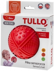 Tullo, Piłka sensoryczna, 4 faktury, czerwona (469)