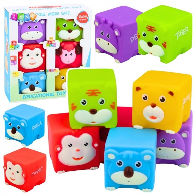 <img src='https://webimage.pl/pics/699/5/d5905991095699.jpg' style='height:440px' /> Zestaw klocków gumowych Zwierzęta 6szt.