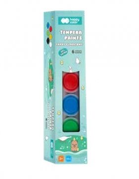 Farby plakatowe Happy Color - Kapibara Kapi Fun, 6 kolorów x 25ml