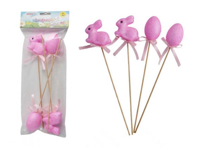 Króliczki i jajka na piku różowe