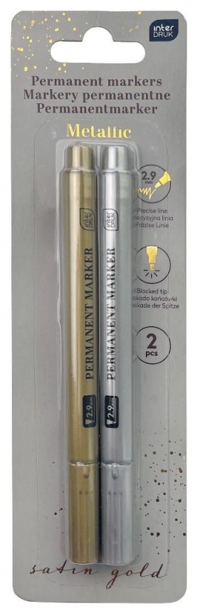 Markery metaliczne Satin Gold - Silver/Gold, 2 szt.
