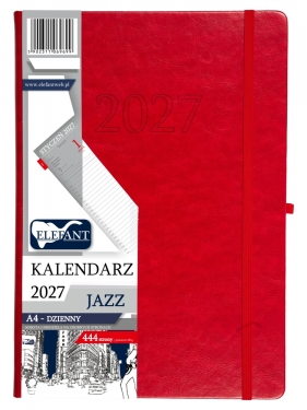 Kalendarz 2027 A4 dzienny Jazz - czerwony