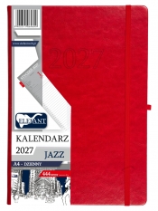 Kalendarz 2027 A4 dzienny Jazz - czerwony