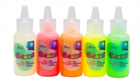 Klej brokatowy świecący w ciemności, 5 kolorów