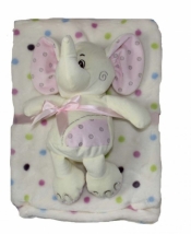 Kropeczka Słoń z kocykiem 21 cm różowy (4714a)