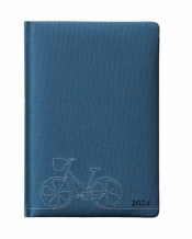 Kalendarz książkowy 2024 A5 dzienny haft niebieski