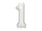 Balon foliowy cyfra 1 86cm srebrny
